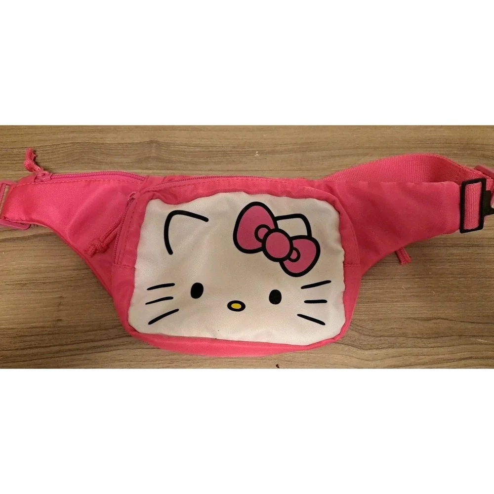 hello kitty bundle- 5 pieces- Backpack, Fannypack, Sticker book, Desk Set, Bath
